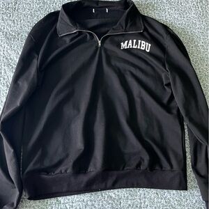 Malibu Black Quarter Zip Crew Neck